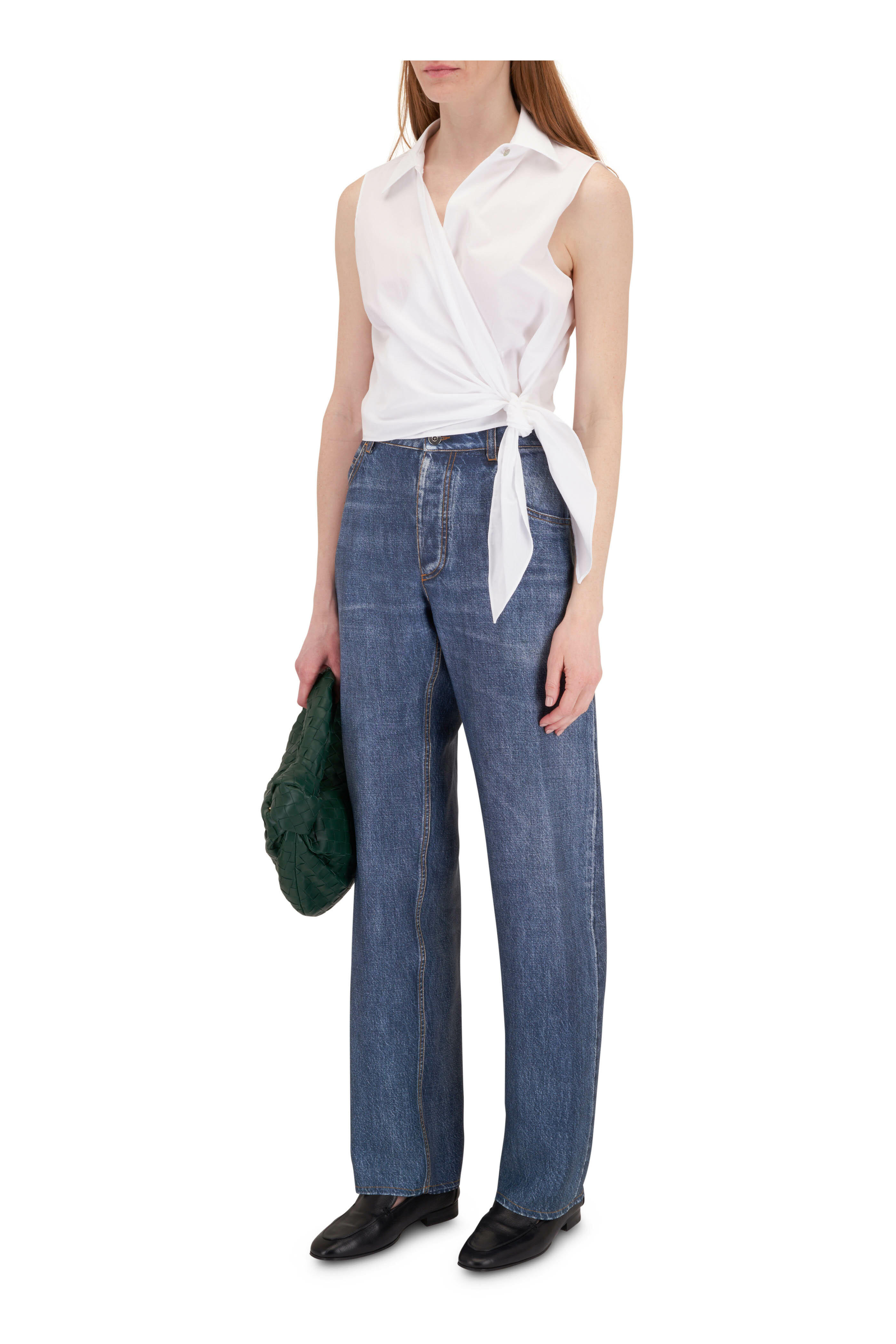 Bottega Veneta - Denim Print Straight Leg Pant | Mitchell Stores