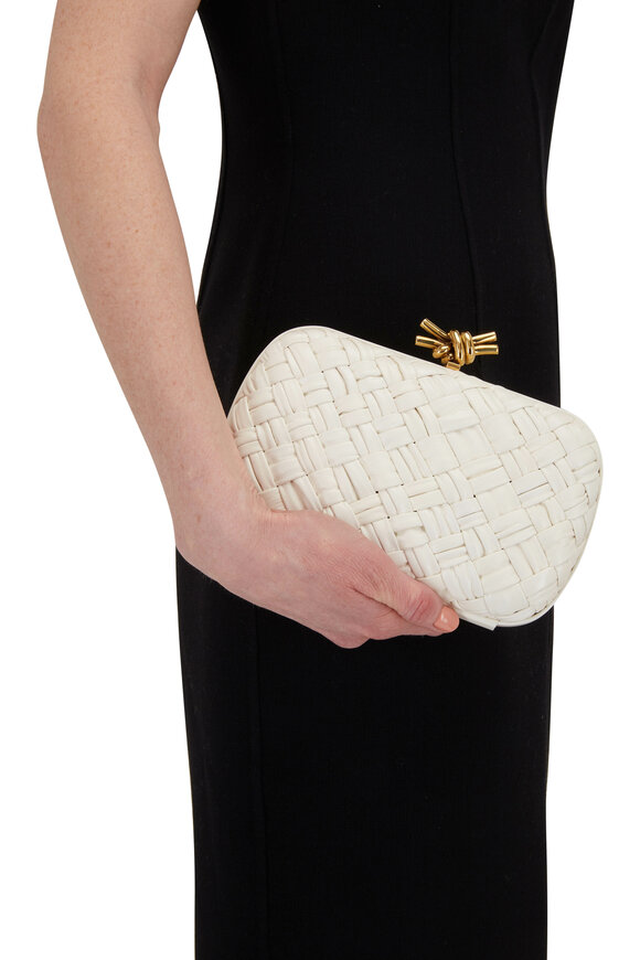 Bottega Veneta - Bone Knot Minaudiere Woven Clutch