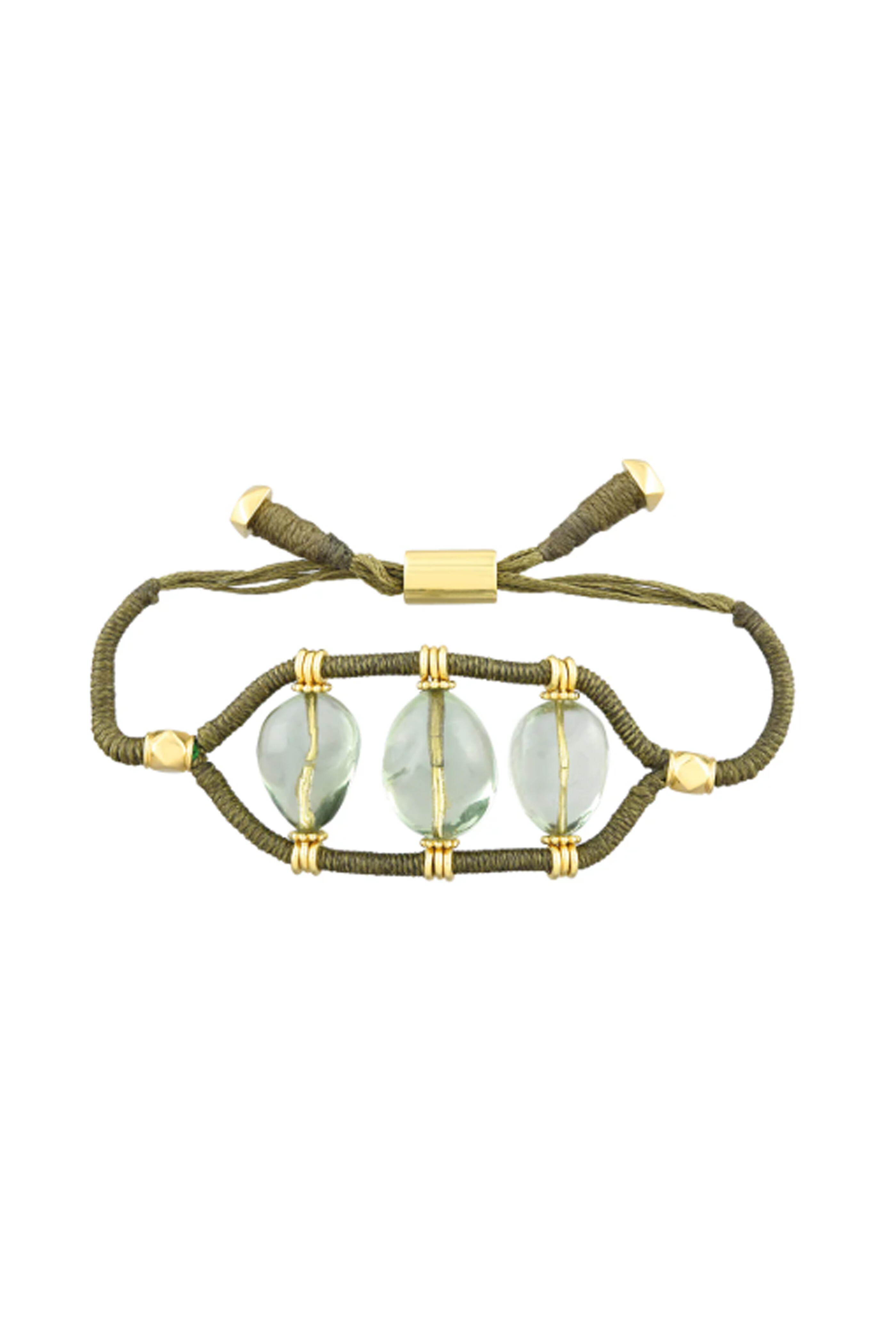 Van Gelder - Green Amethyst Cord Bracelet - view 1