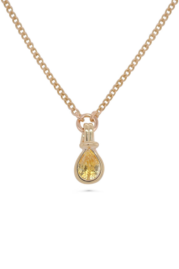 Kali Zoe 18k Yellow Gold Sapphire Knot Pendant Necklace - view 1