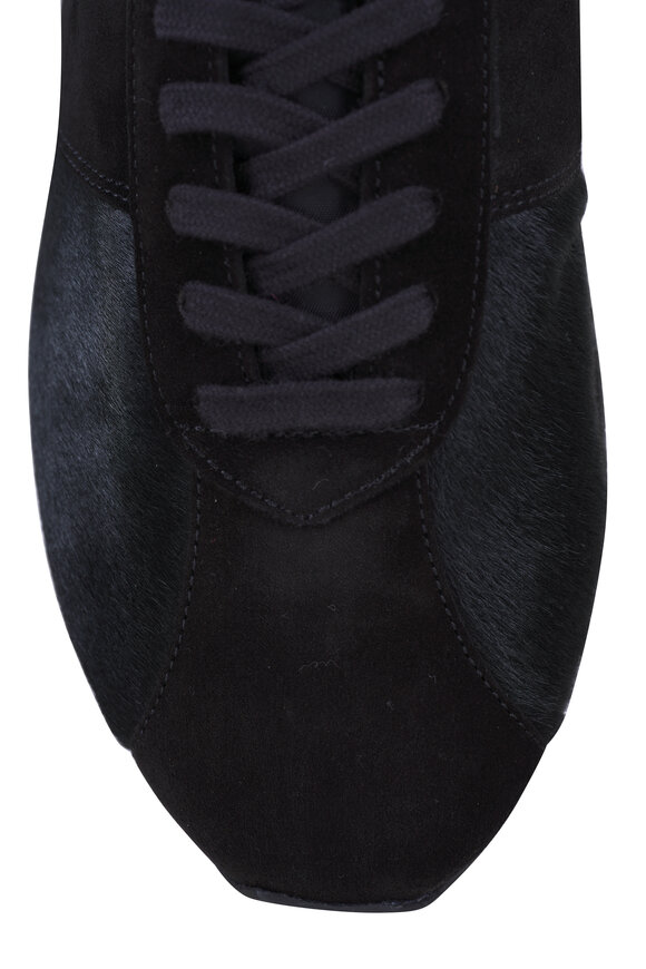 The Row - Mica Black Ponyhair & Velour Sneaker