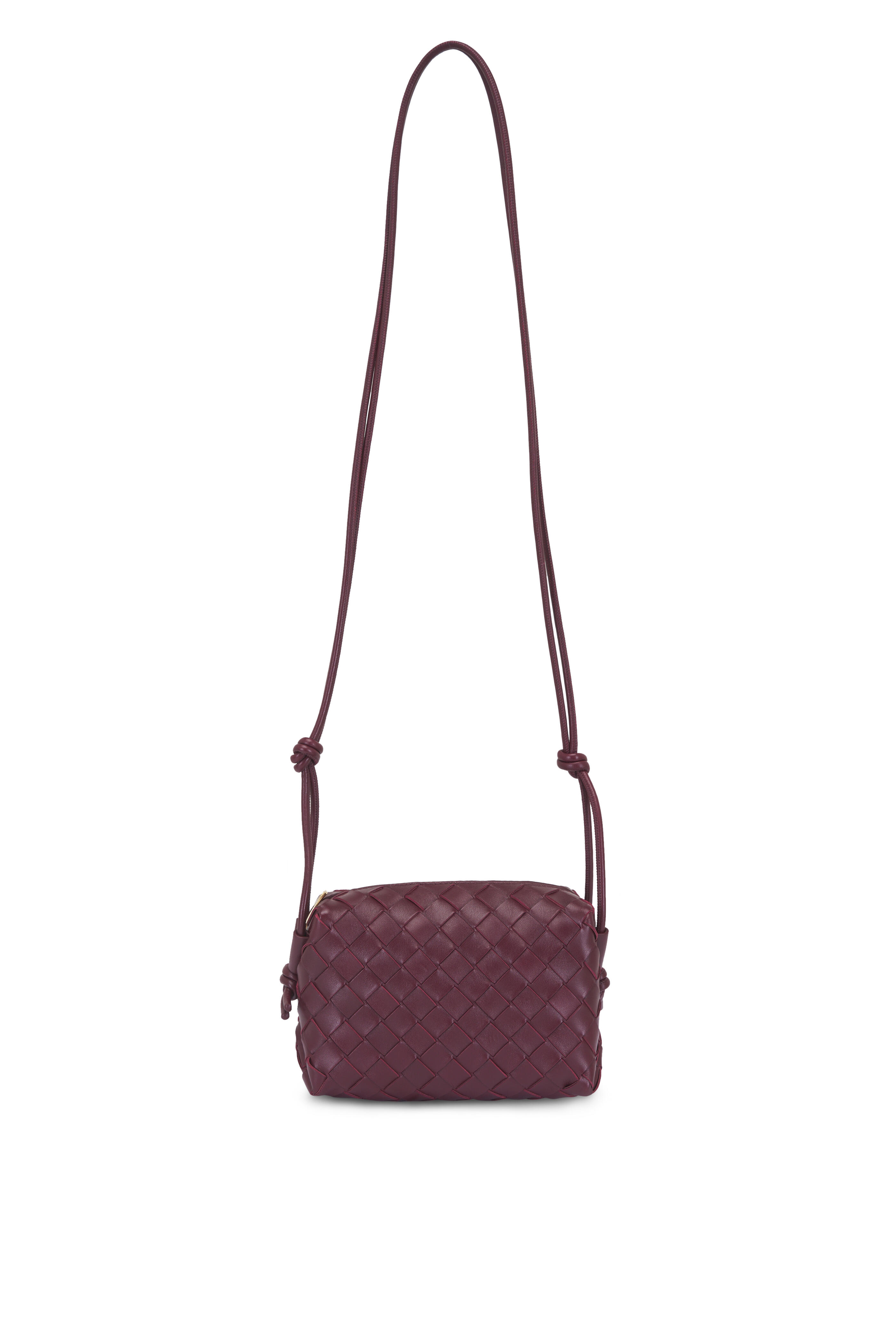 Bottega Veneta - Mini Loop Burgundy Intrecciato Leather Bag