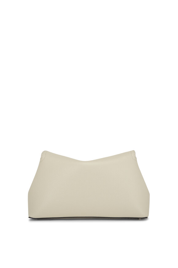 Totême - T-Lock Neutral Grain Leather Clutch