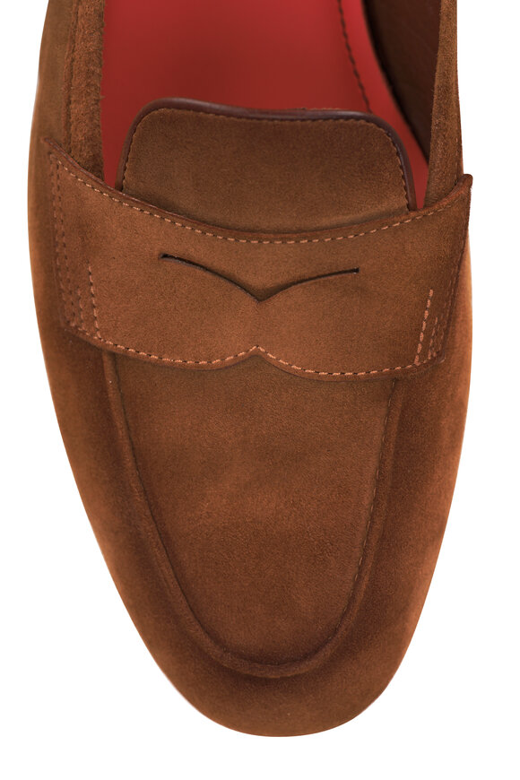 Santoni - Carla Light Brown Suede Loafer 