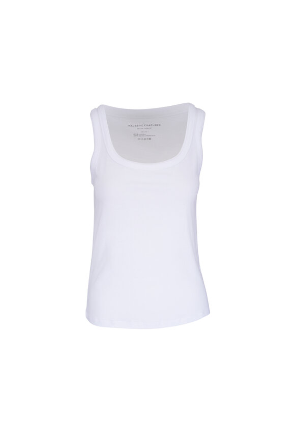 Majestic White Scoop Neck Tank