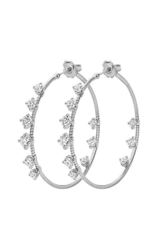 Mattia Cielo - Diamanti White Gold & White Diamond Hoops