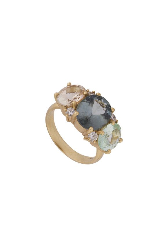 Irene Neuwirth 18k Yellow Gold Diamond & Tourmaline Ring