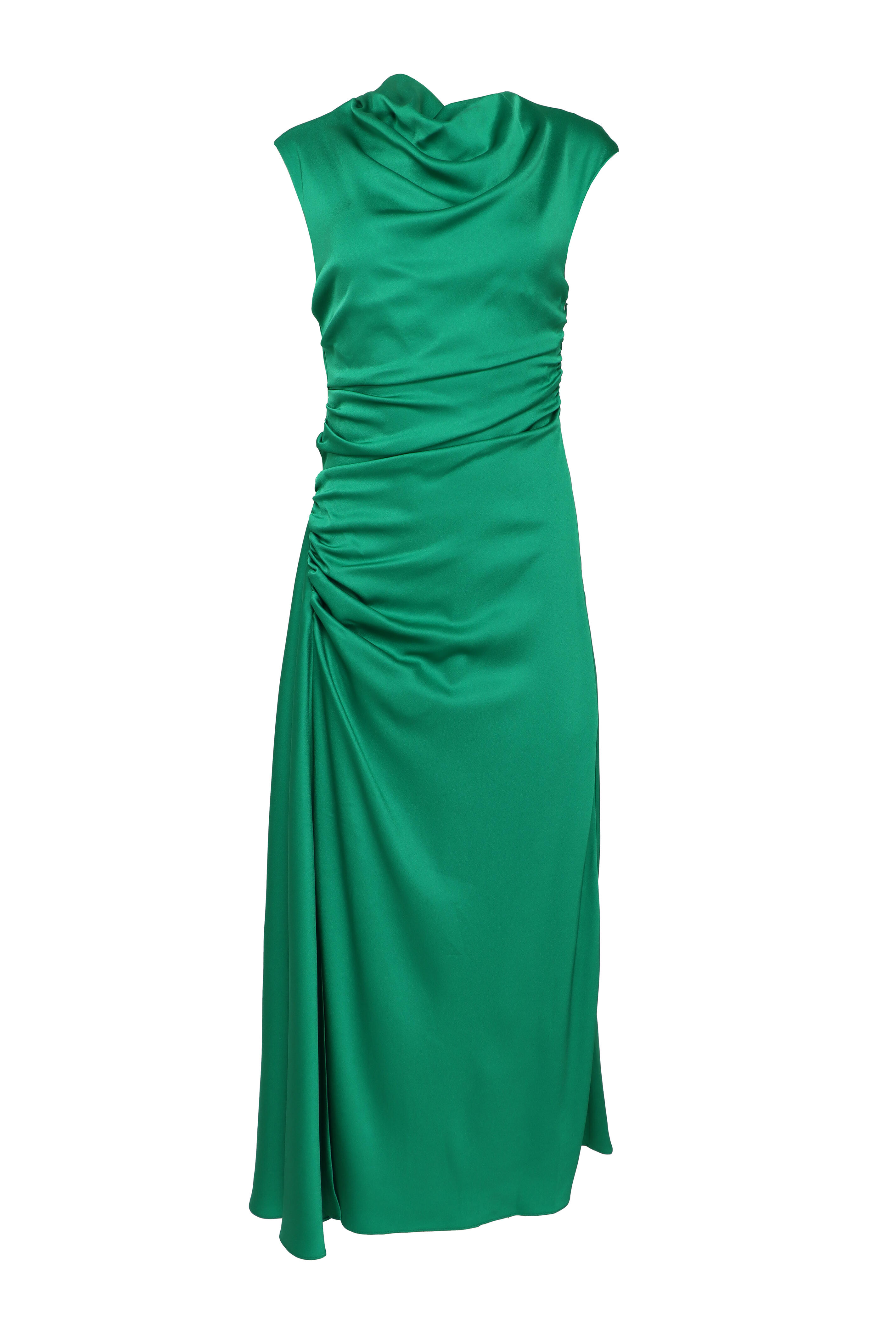 Simkhai - Burke Kelly Green Drape Midi Dress | Mitchell Stores