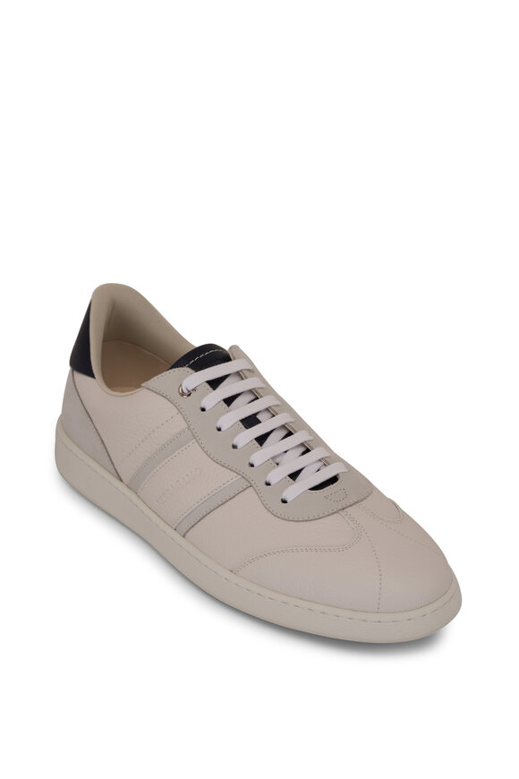Ferragamo - Achille 1 White Leather Low Top Sneaker 