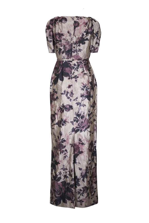 Erdem Pearl Floral Textured Satin Draped Gown - view 4