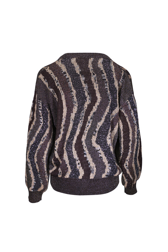 Missoni Brown Tone Stripe Sequin Cardigan - view 4