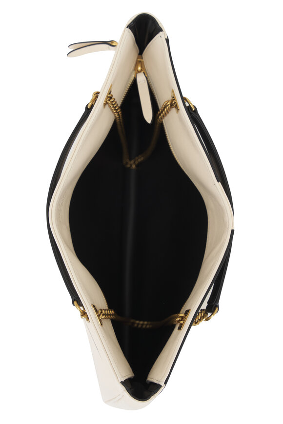 Valentino Garavani Medium Viva Superstar Butter White & Black Tote - view 4