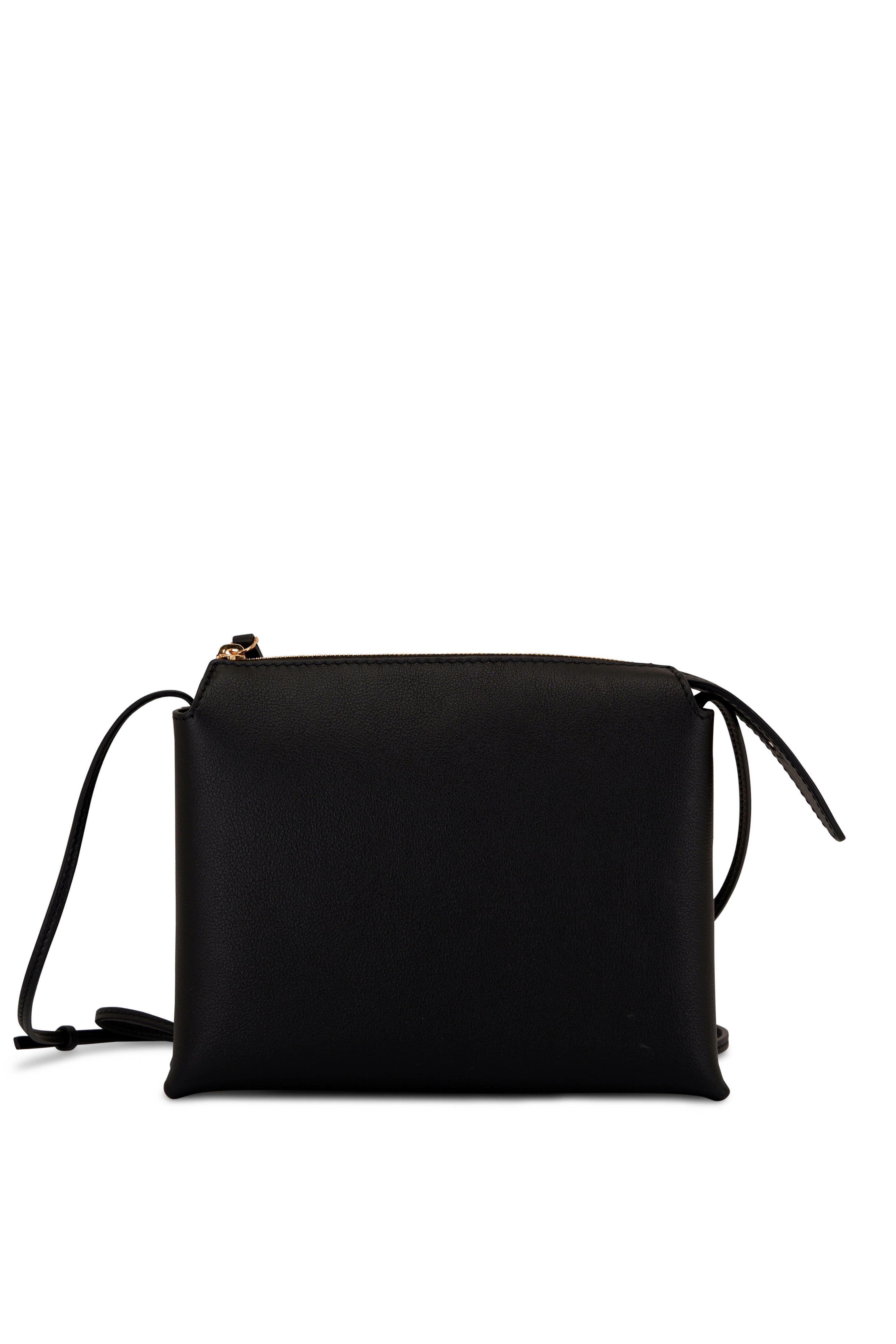 The Row - Nu Mini Twin Black Leather Crossbody Bag
