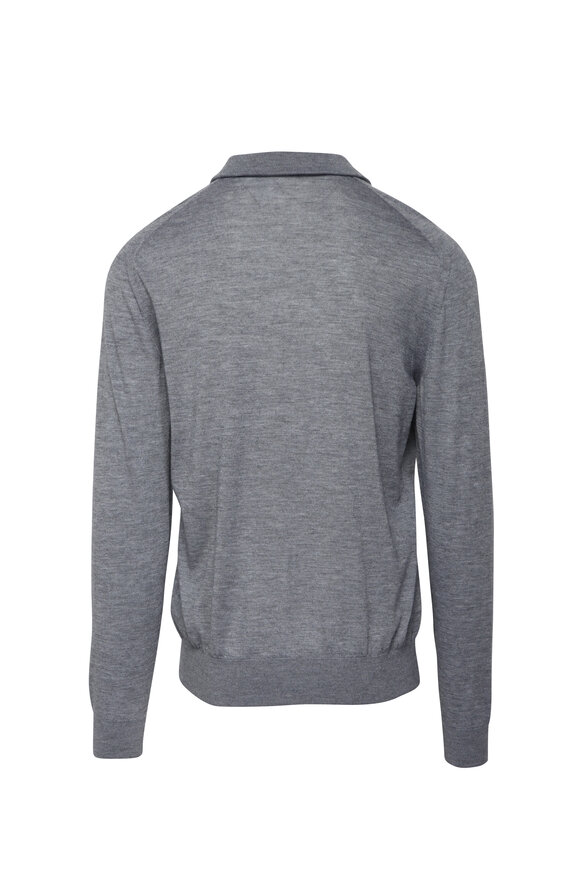Cesare Attolini - Blue Melange Crewneck Sweater | Mitchell Stores