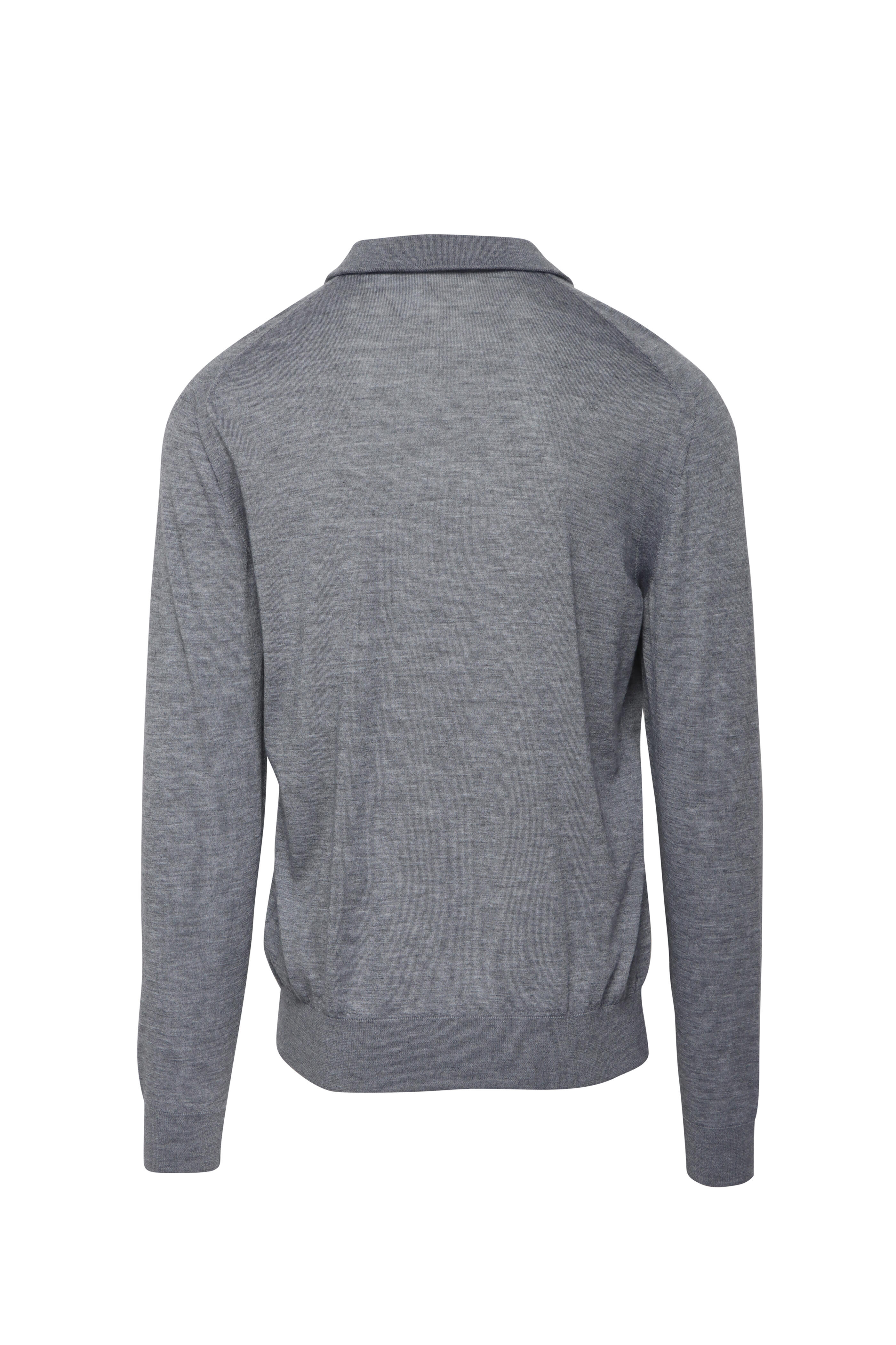 Cesare Attolini - Grey & Cream Quarter Zip Sweater