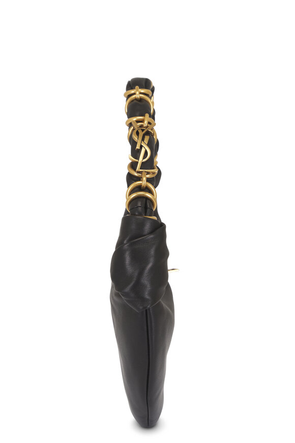 Saint Laurent Mini Amalia Black Leather Hobo Bag - view 4