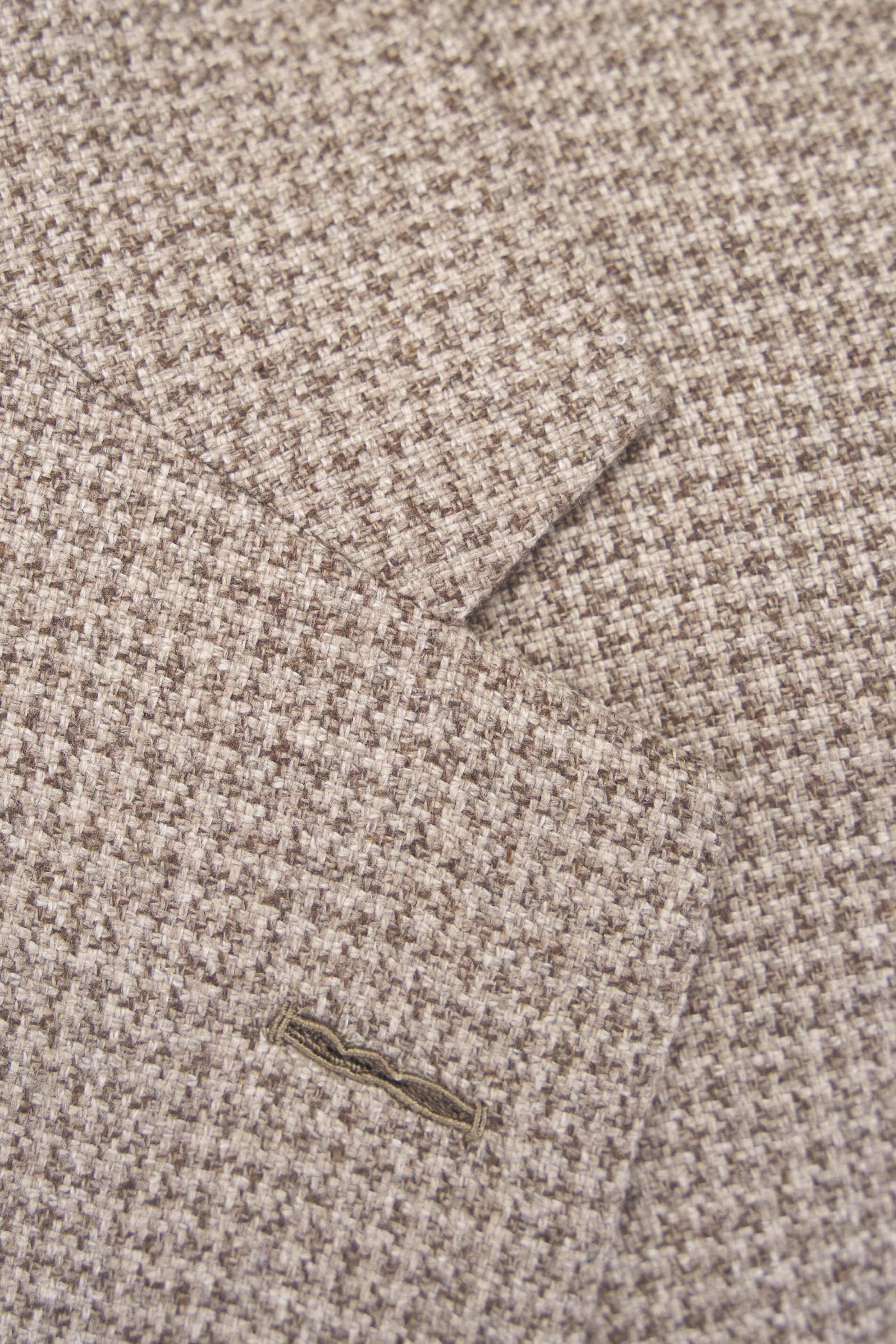 Zegna - Beige Cotton & Cashmere Houndstooth Sportcoat