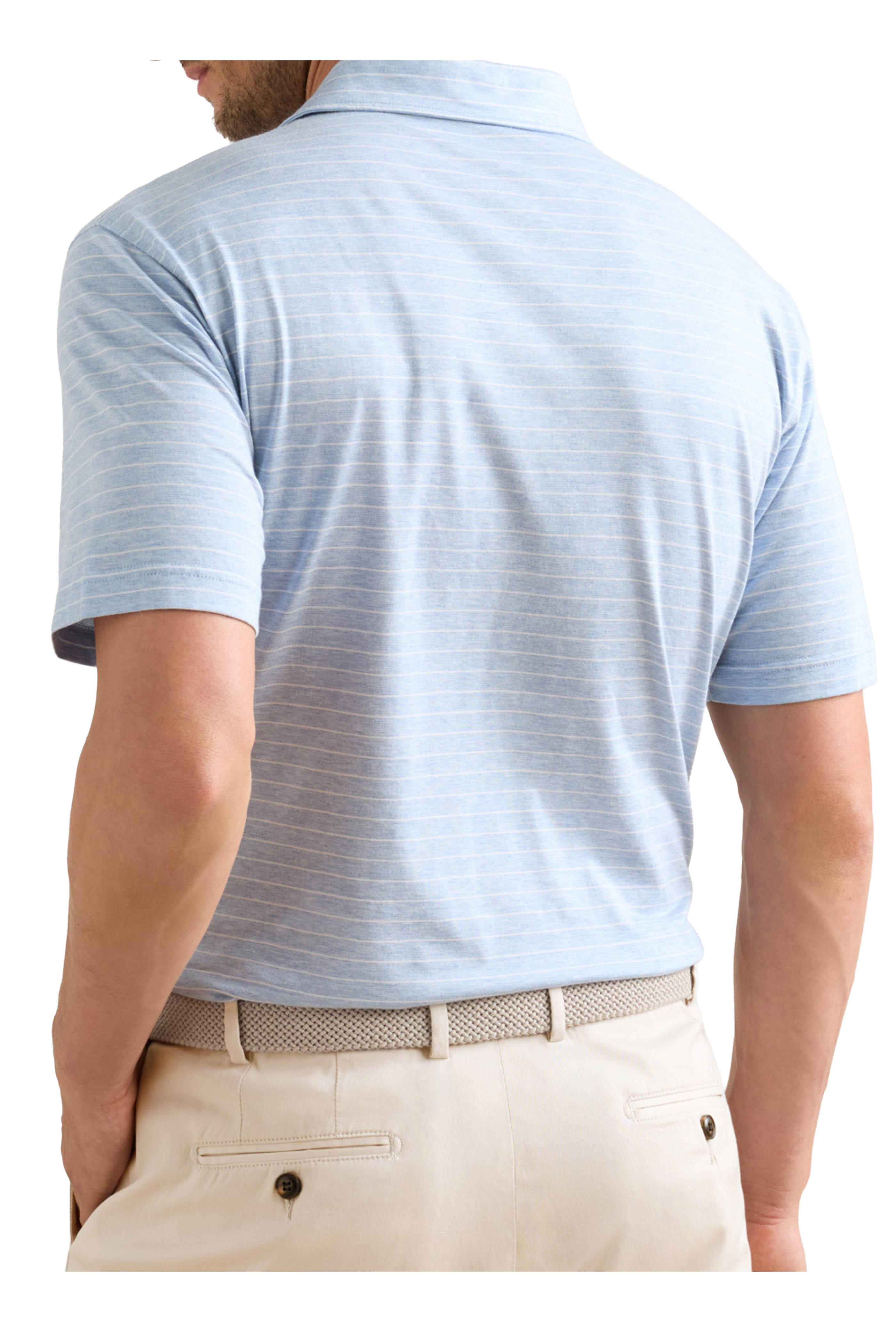 Peter Millar - Excursionist Flex Blue Frost Stripe Polo - view 3