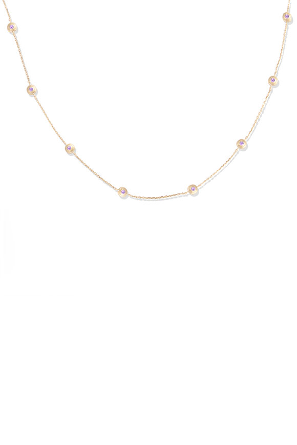 Campbell + Charlotte 14k Yellow Gold Evolve Station Necklace Amethyst - view 2