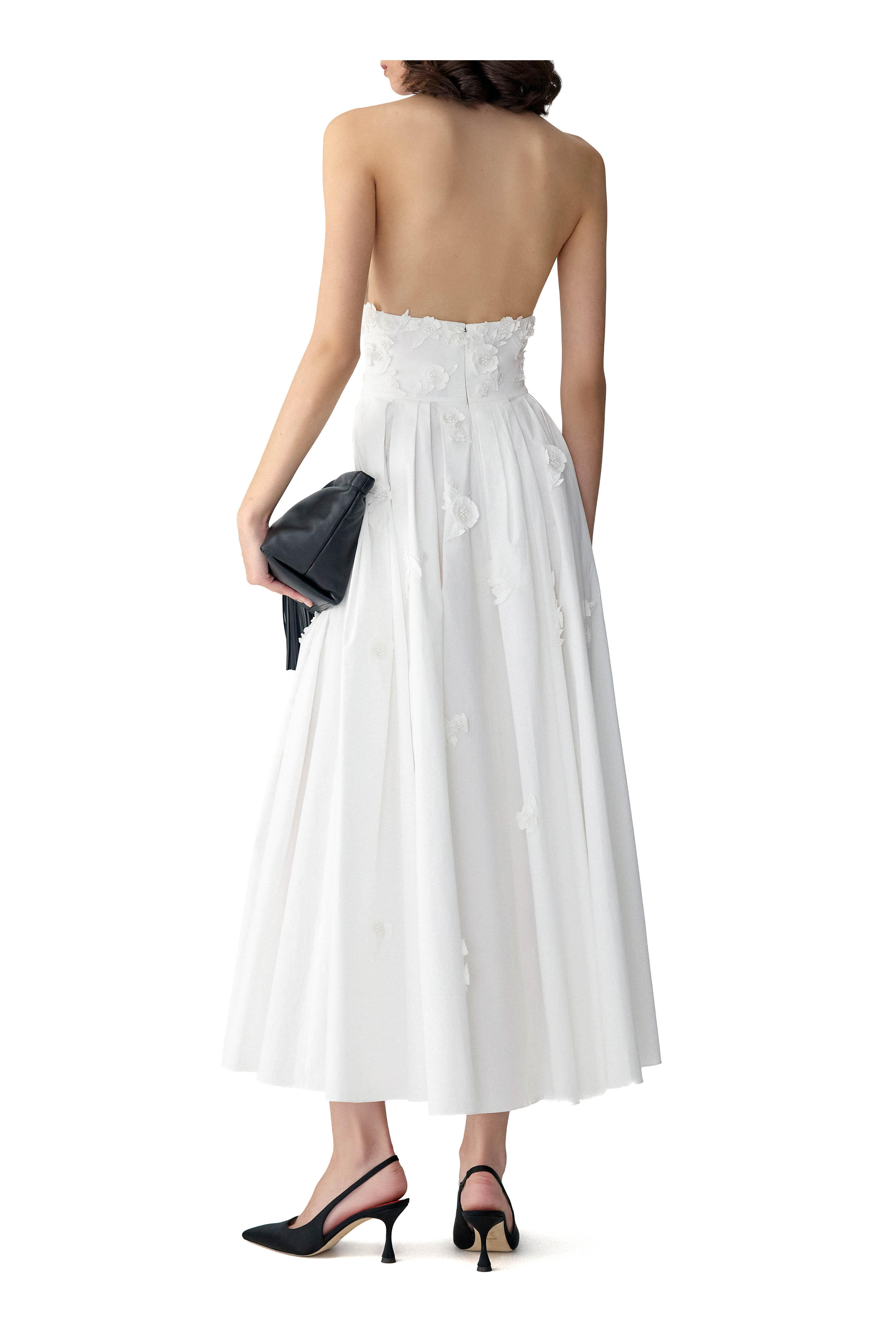 Carolina Herrera - White Embroidered Halter Dress