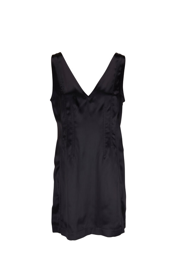 Bottega Veneta - Black High Shine Satin Dress 