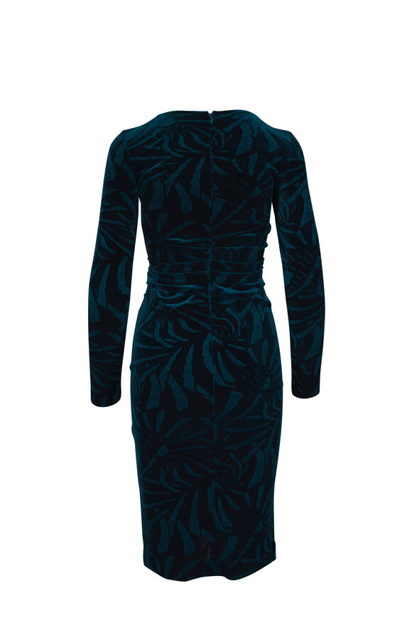 Talbot Runhof - Cypress Palm Leaf Velvet Dress