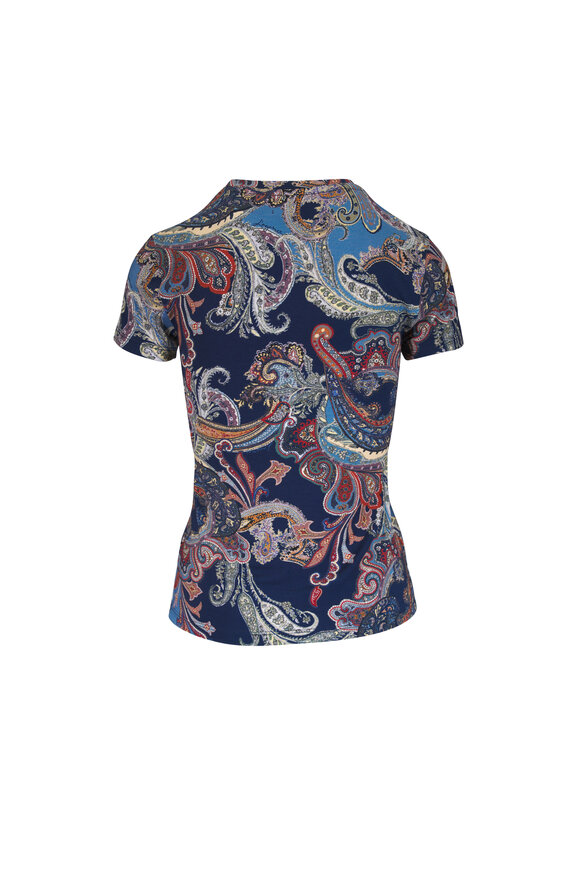 L'Agence Ressi Navy Paisley Print T-Shirt - view 2