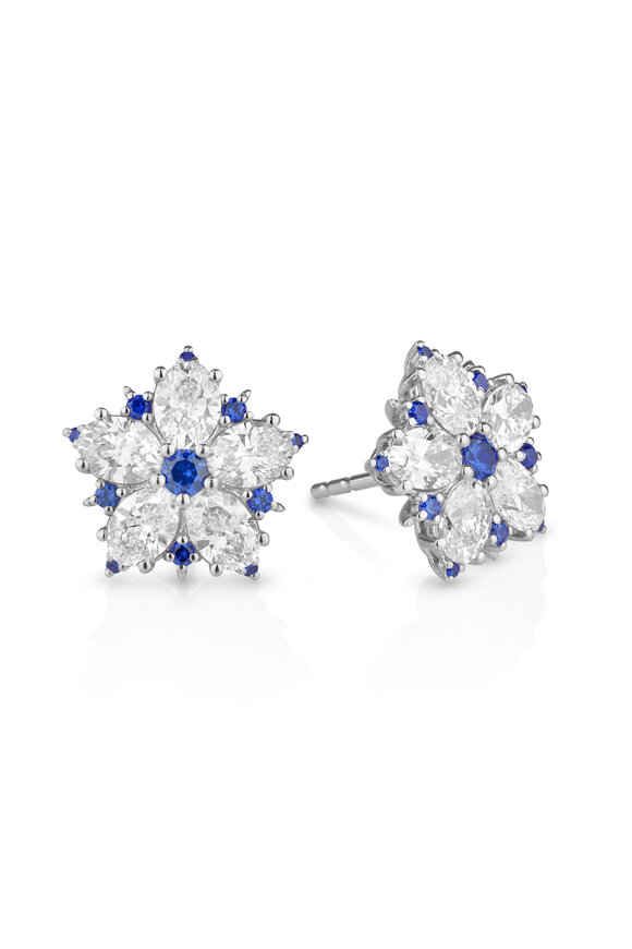 Paul Morelli 18k White Gold Stellanise Diamond & Sapphire Studs