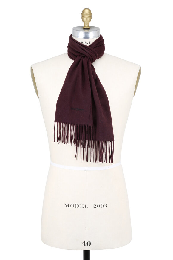 Hickey Freeman Solid Burgundy Cashmere Scarf - view 1