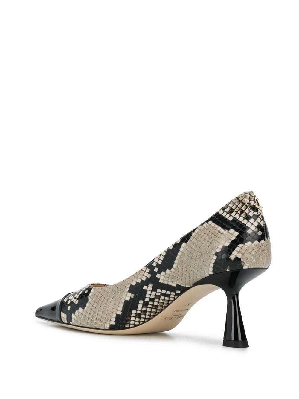 Jimmy Choo - Rene Snake Print Leather Patent Toe Pump, 65mm