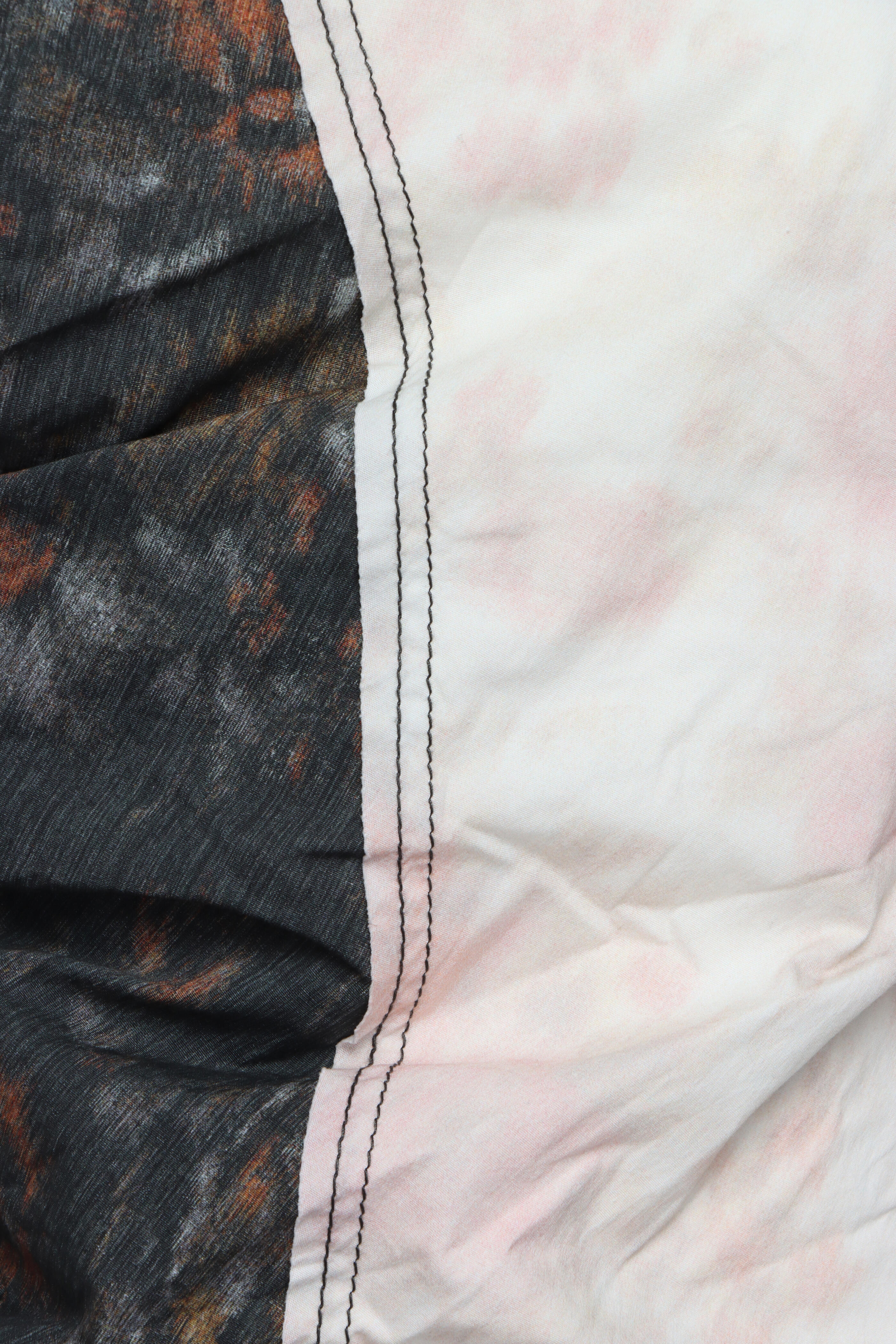 Ganni - Black & Royal Ruched Top