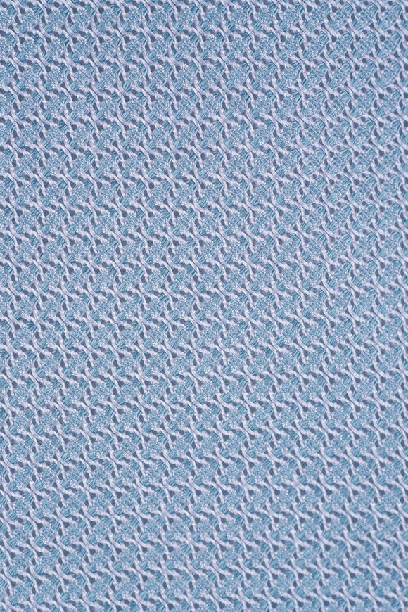 Robert Jensen Light Blue Grenadine Silk Necktie - view 2