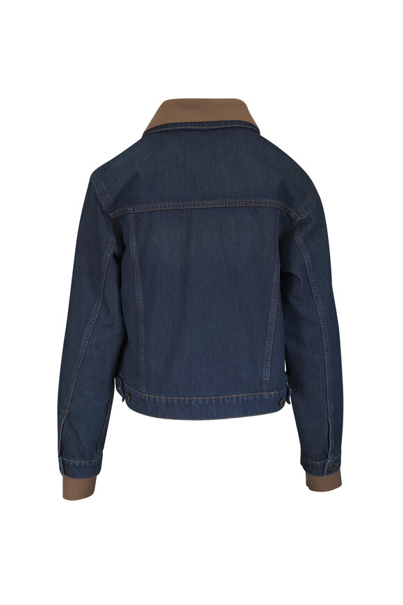 Miu Miu Navy Blouson Denim Jacket - view 3