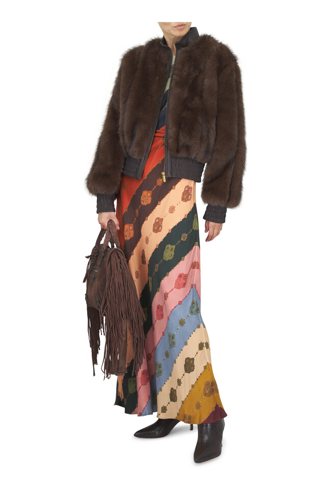 Designer outfit featuring Medium Le City Light Espresso Suede Fringe Bag, Lisa Expresso Embossed Leather Boot, 70mm and 1 other piece