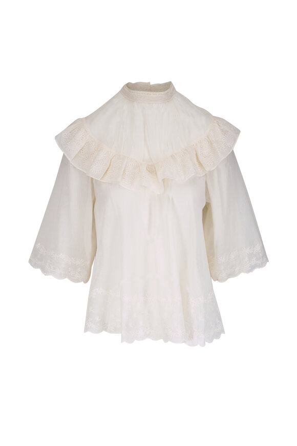 Totême - Ecru Shoulder Twist Top | Mitchell Stores