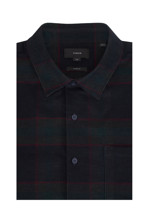 Vince Holme Coastal Combo Plaid Cotton Shirt