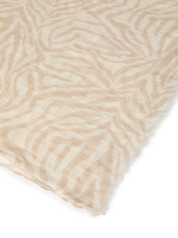 Brunello Cucinelli Animalier Beige Print Scarf - view 3