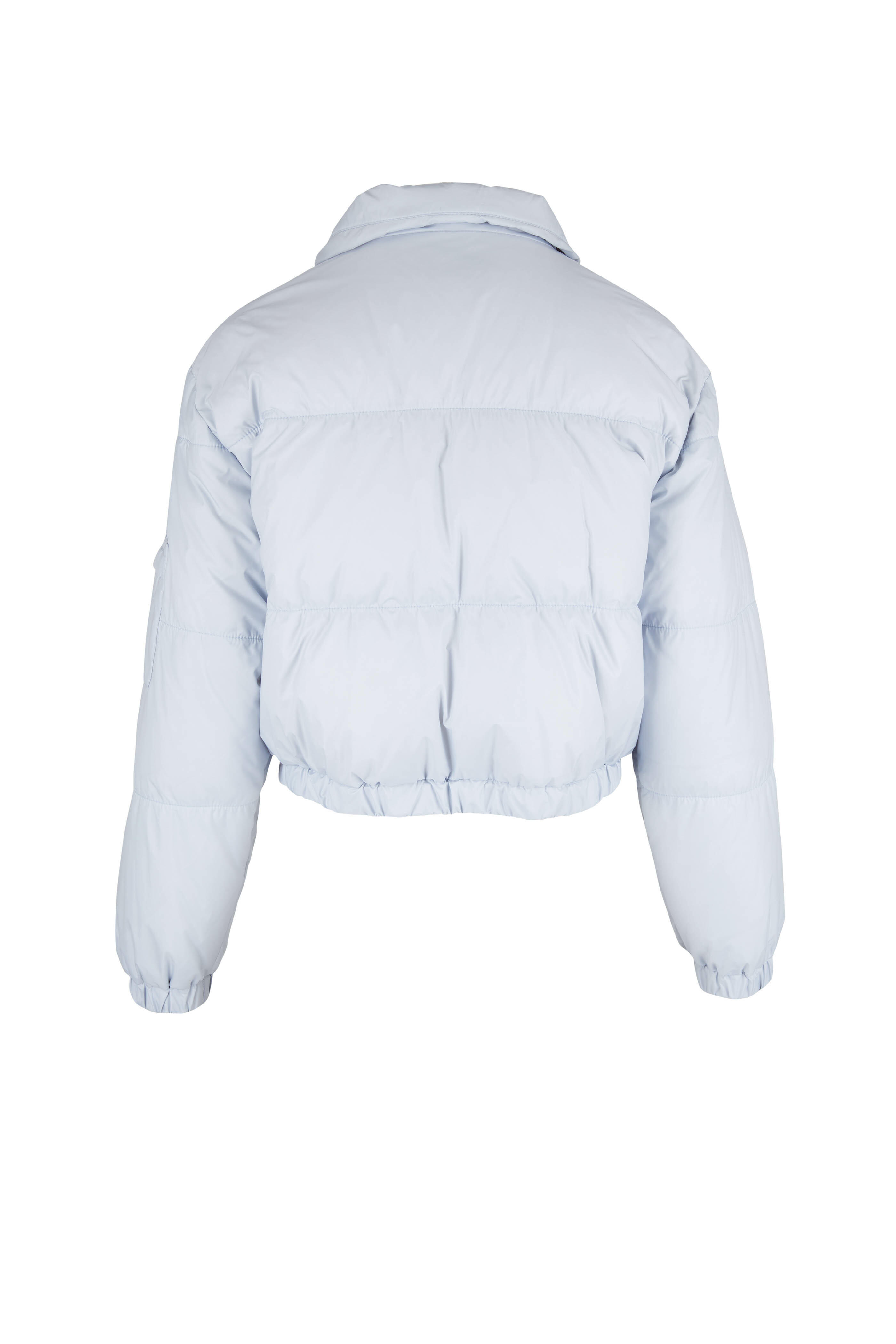 Brunello Cucinelli - Light Blue Taffeta Cropped Bomber Jacket