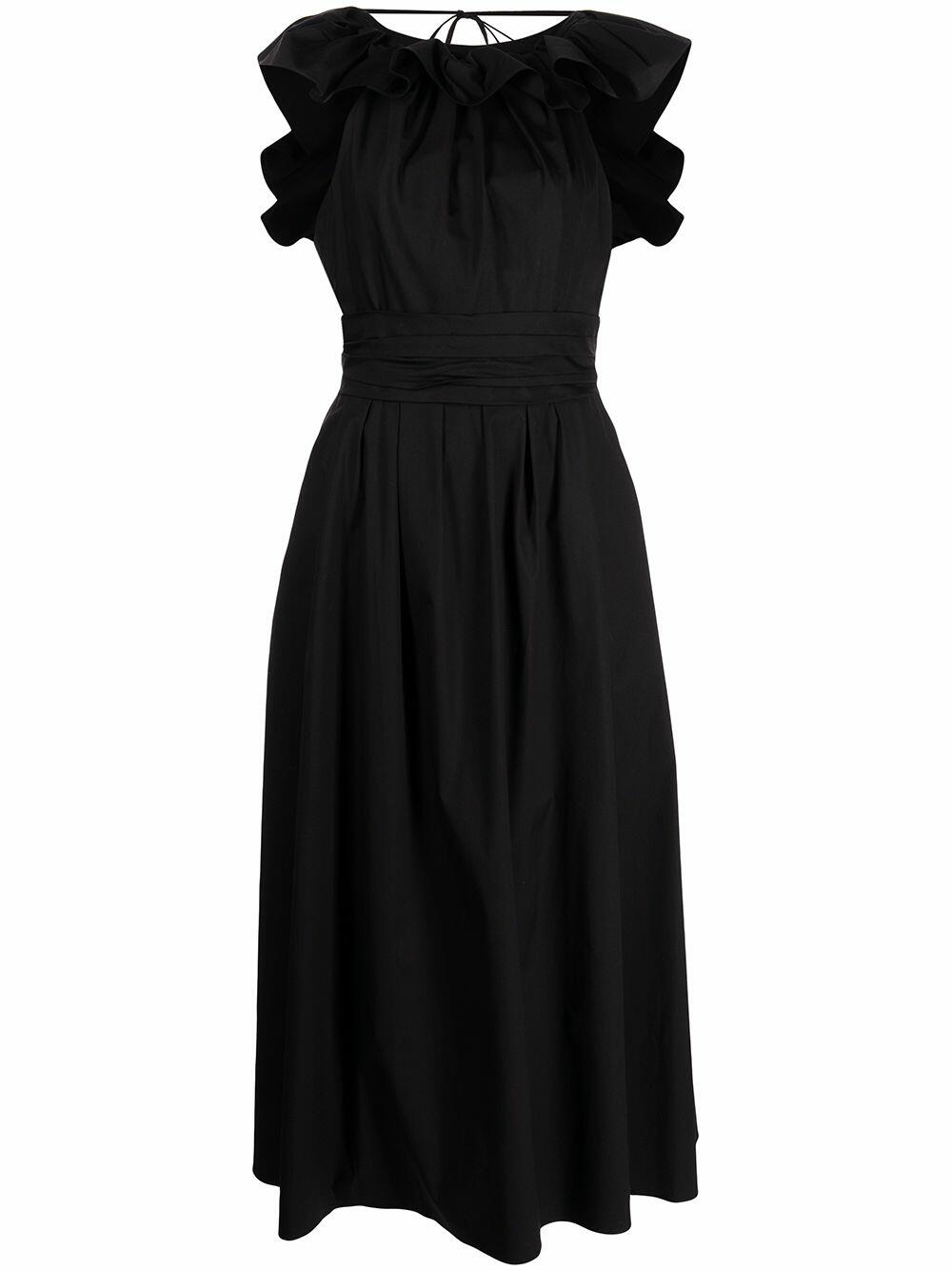 Carolina Herrera - Black Ruffled Neckline Dress | Mitchell Stores