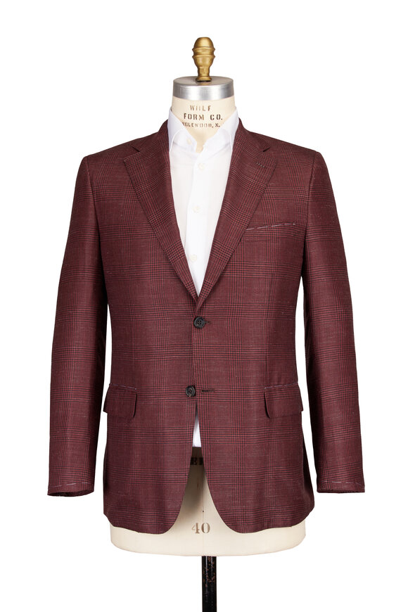 Brioni Rust Red Plaid Sportcoat - view 2