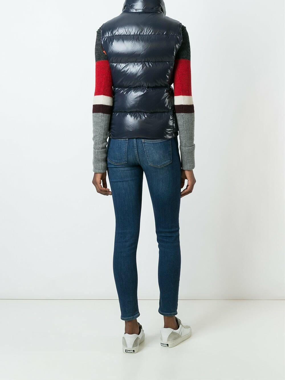 Moncler - Galene Navy Blue Shiny Quilted Hooded Vest