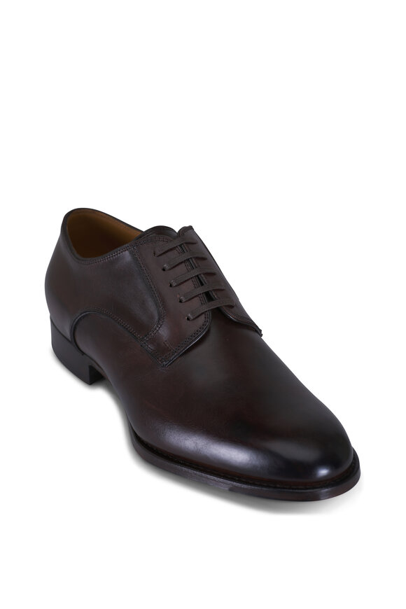 Kiton Brown Leather Lace Up Dress Shoe