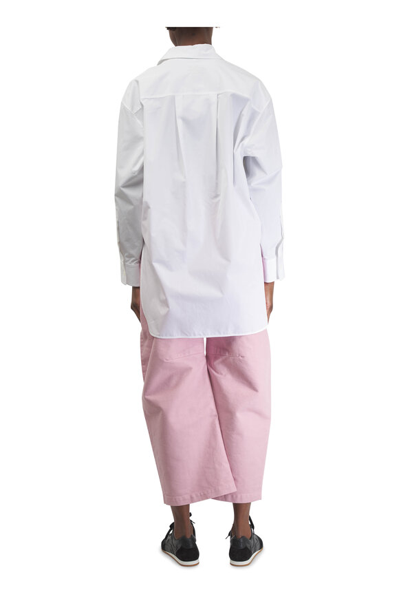 Loewe White Cotton Curved Hem Button Down - view 3