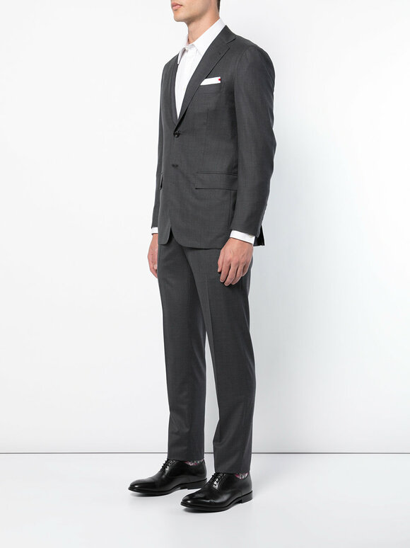 Kiton - Solid Charcoal Gray Wool Suit