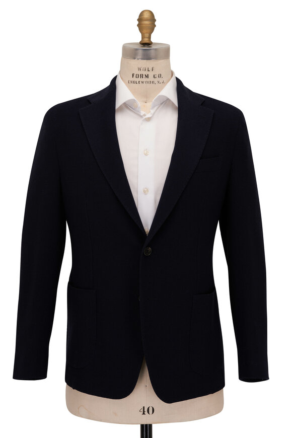 Maurizio Baldassari - Navy Blue Knit Wool Sportcoat