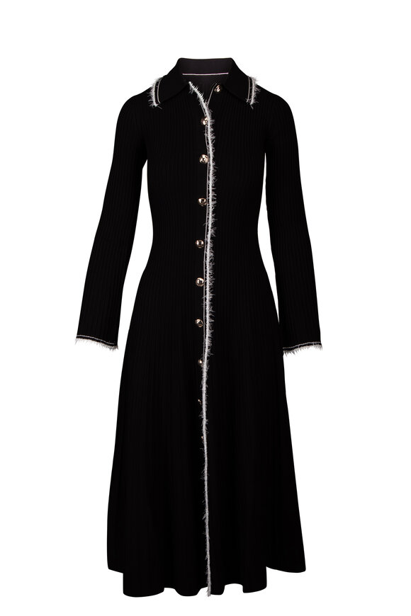Simkhai Orelia Black Ribbed Midi Dress - view 1