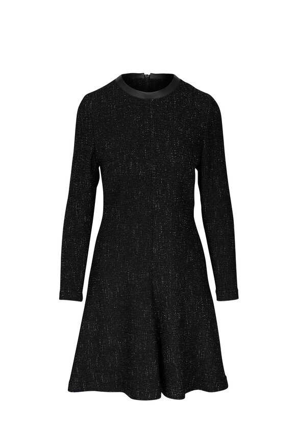 Akris Punto - Black Perforated Pin Dot Cotton Poplin Dress