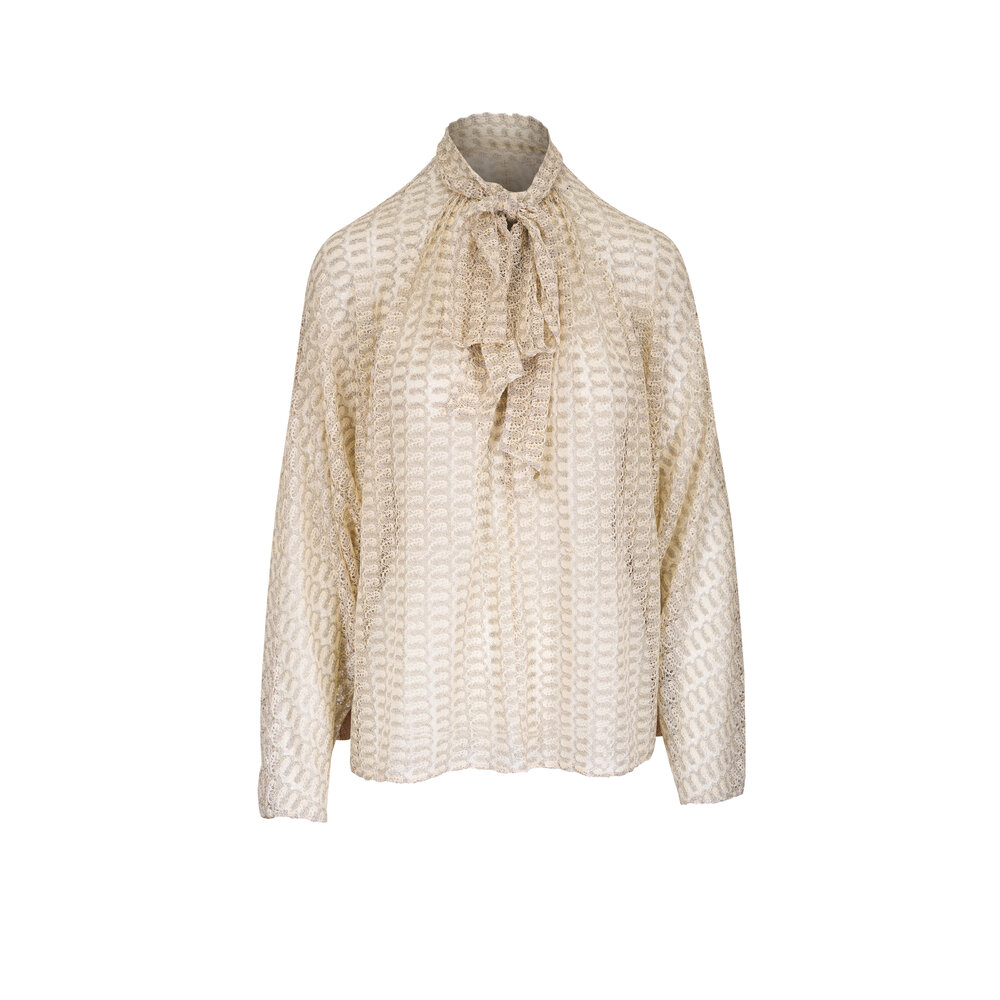 Missoni - Gold & Cream Knit Blouse | Mitchell Stores