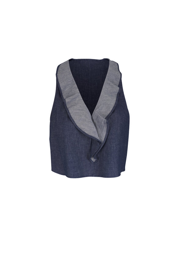 Dorothee Schumacher Fluid Denim Cropped Vest Top - view 1