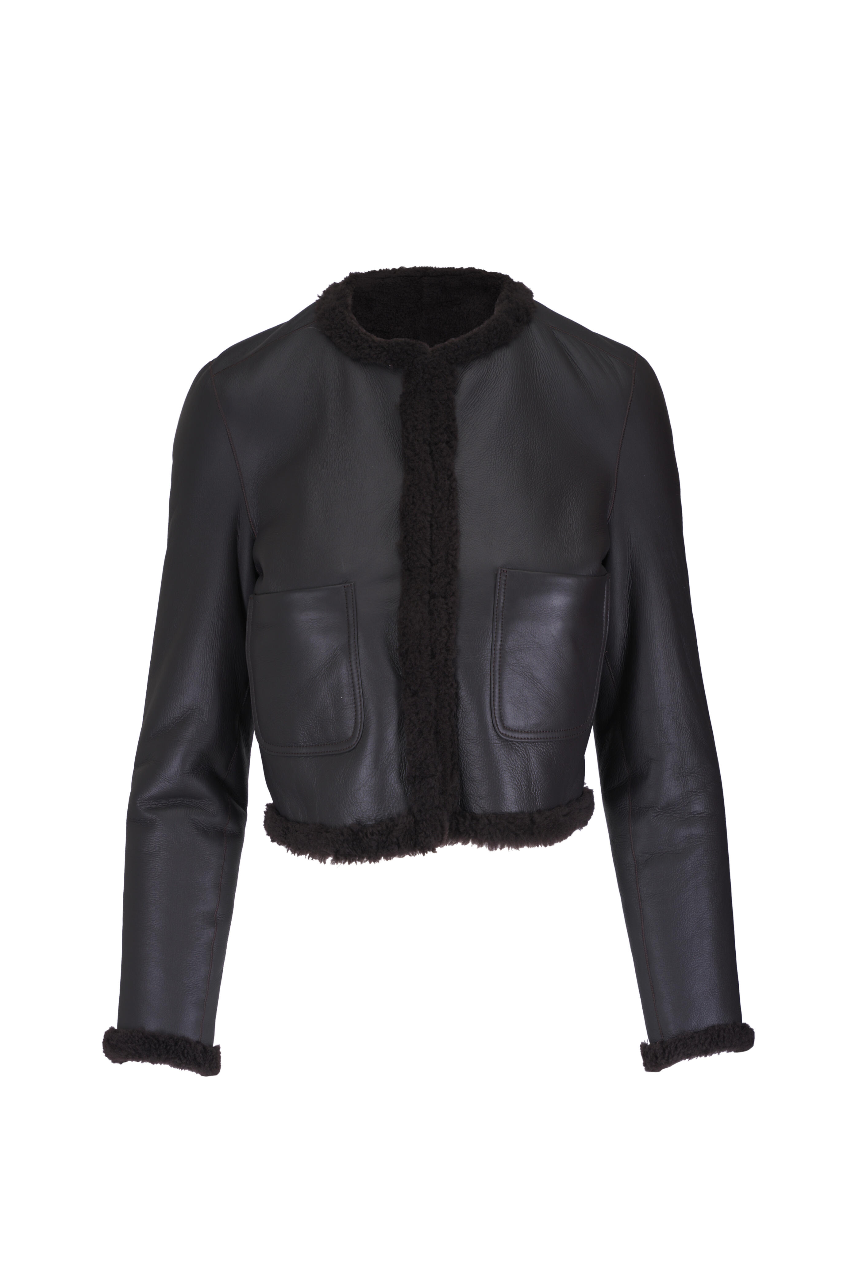 Dorothee Schumacher - Soft Touch Chocolate Reversible Shearling Jacket - view 3